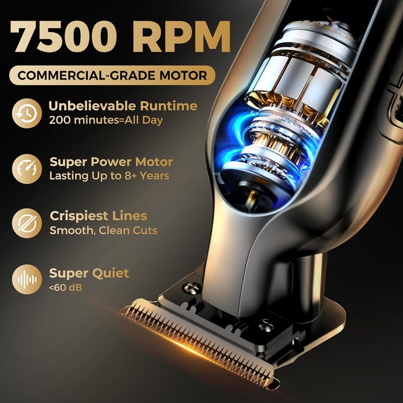 ATVOXIS Hair Trimmer for Men, Trimmers for Barbers, Zero Gapped T Liners Clippers, T Blade Trimmer, Line Up Shape Up Edgers Clippers for Men - Image 3
